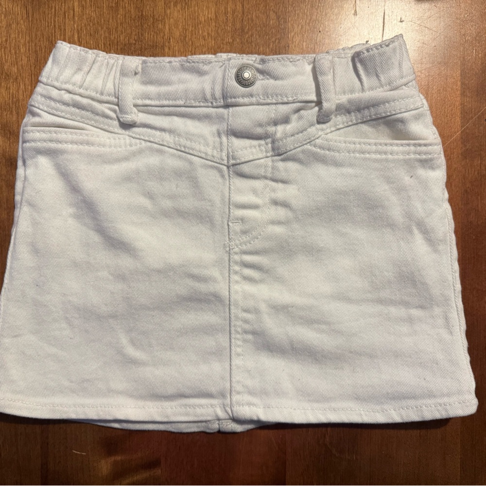 Girls Levi's White High Rise Denim Skirt